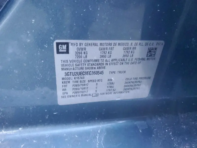 2014 GMC SIERRA K1500 SLE  