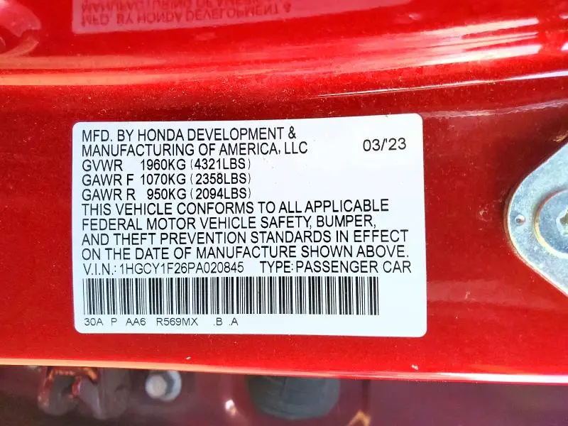 2023 HONDA ACCORD LX  