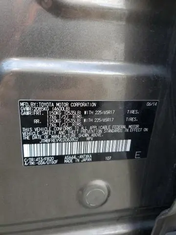 2014 TOYOTA RAV4 LE  