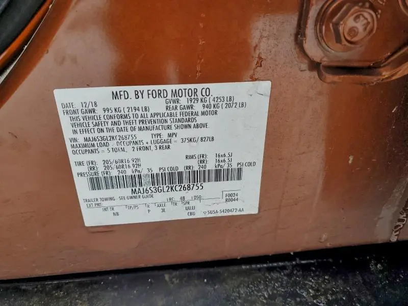 2019 FORD ECOSPORT SE  