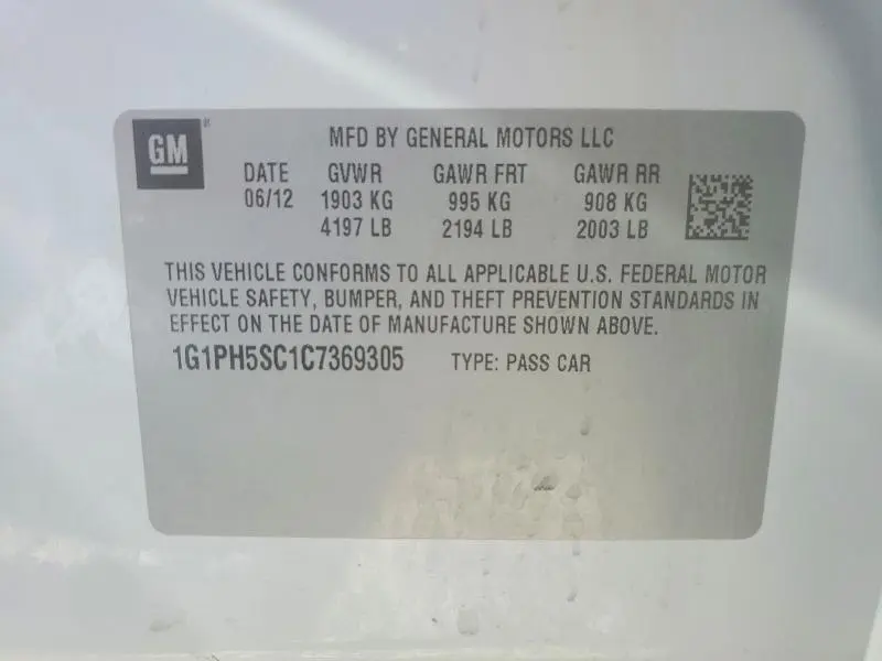 2012 CHEVROLET CRUZE LTZ  