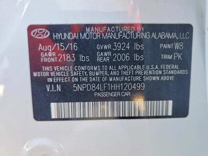 2017 HYUNDAI ELANTRA SE  