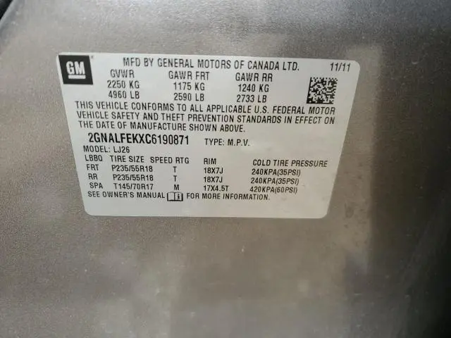 2012 CHEVROLET EQUINOX LTZ  