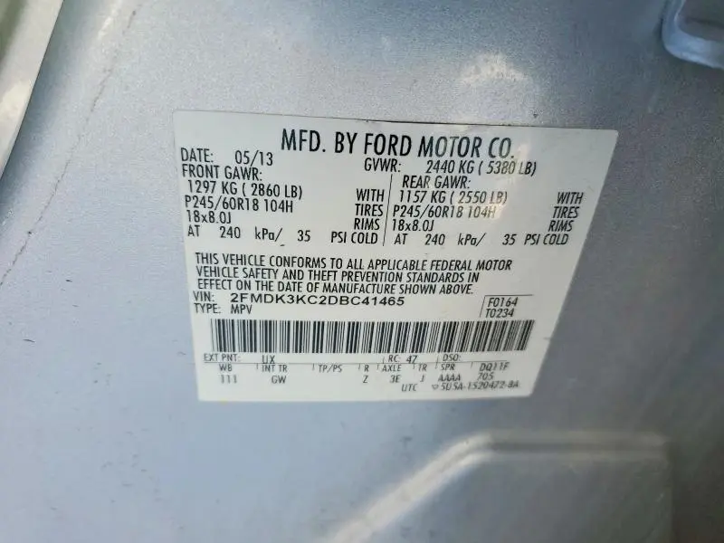 2013 FORD EDGE LIMITED  