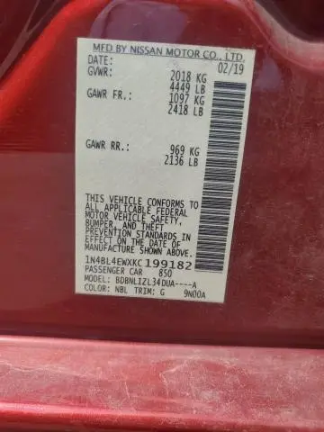 2019 NISSAN ALTIMA SL