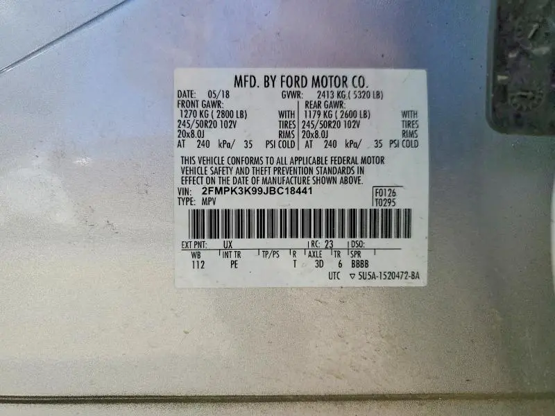 2018 FORD EDGE TITANIUM  