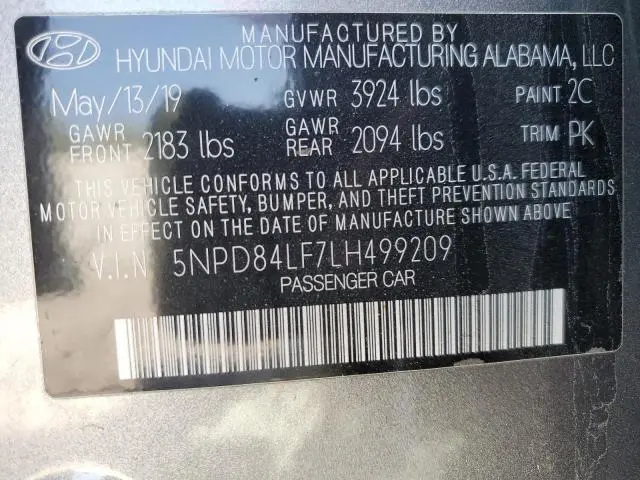 2020 HYUNDAI ELANTRA SEL  