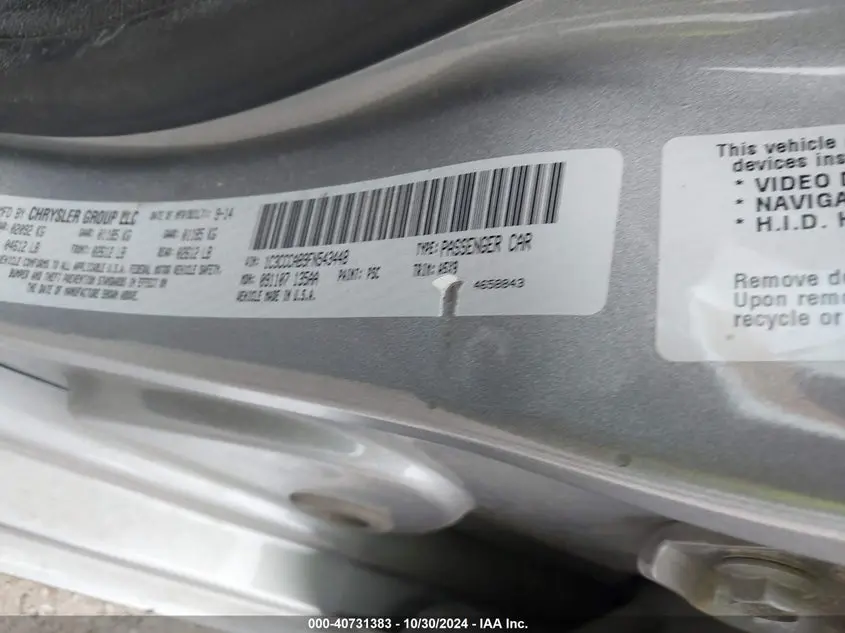 2015 CHRYSLER 200 LIMITED