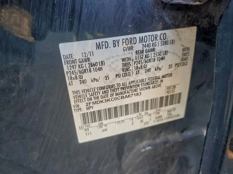 2012 FORD EDGE LIMITED  