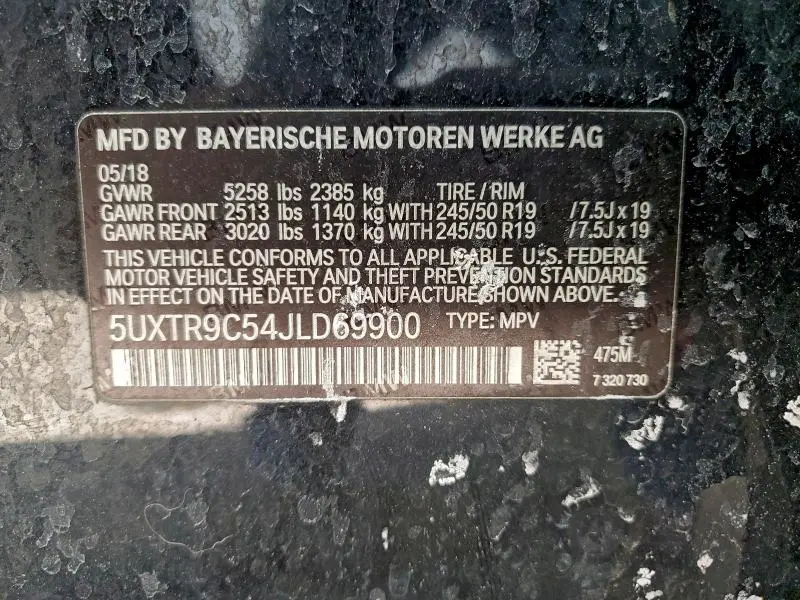 2018 BMW X3 XDRIVE30I  