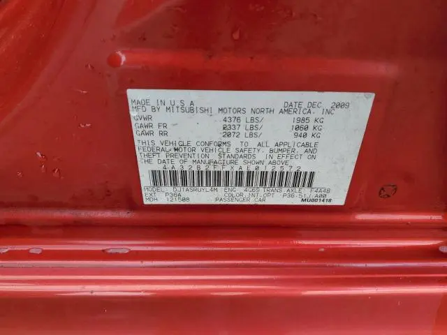 2010 MITSUBISHI GALANT FE  