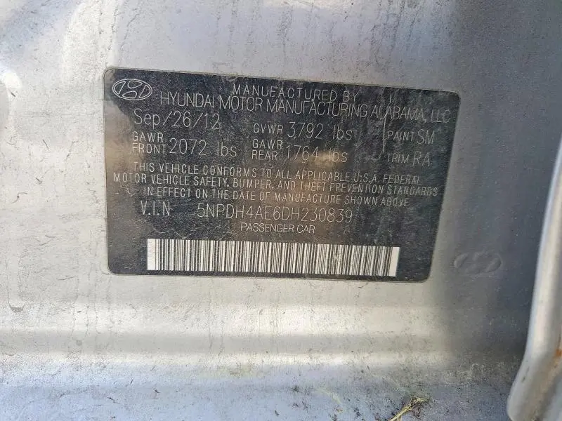 2013 HYUNDAI ELANTRA GLS  