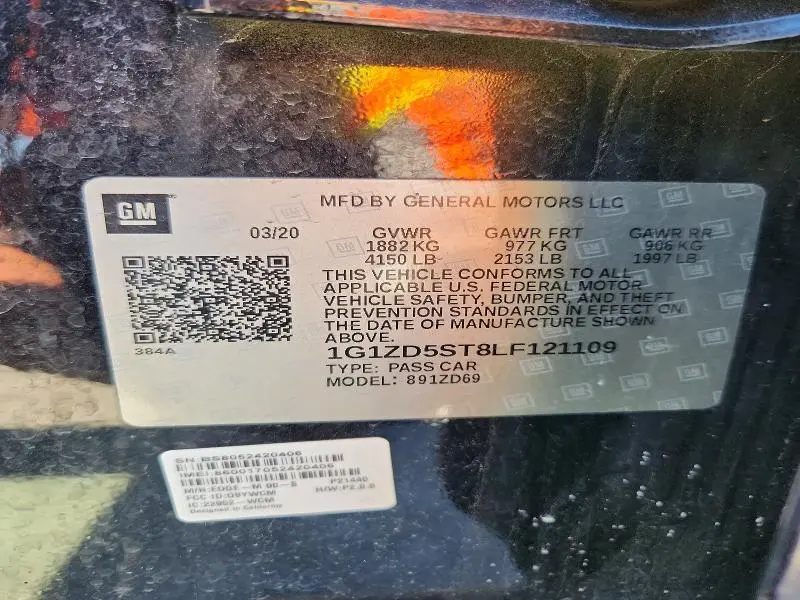 2020 CHEVROLET MALIBU LT  