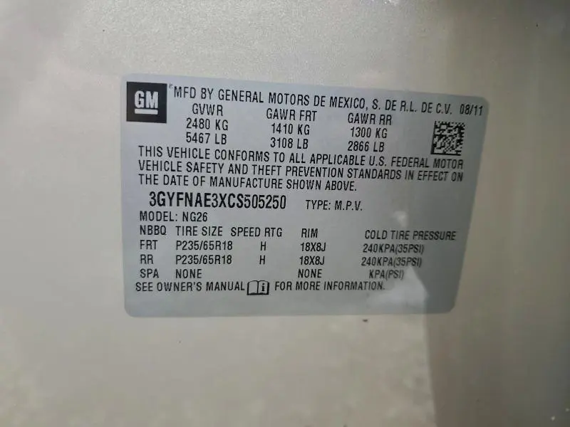 2012 CADILLAC SRX LUXURY COLLECTION  