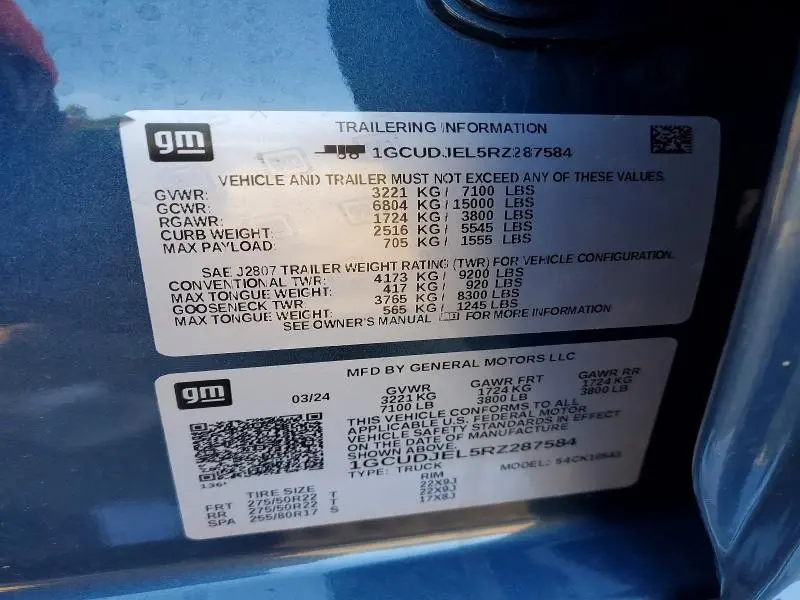 2024 CHEVROLET SILVERADO K1500 HIGH COUNTRY  