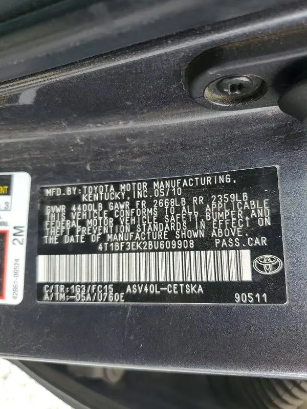 2011 TOYOTA CAMRY BASE  