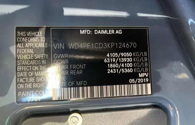 2019 MERCEDES-BENZ SPRINTER 2500/3500  