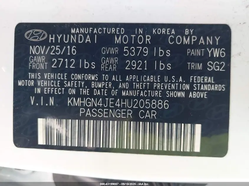 2017 GENESIS G80 3.8