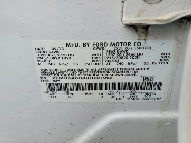 2013 FORD EDGE LIMITED  