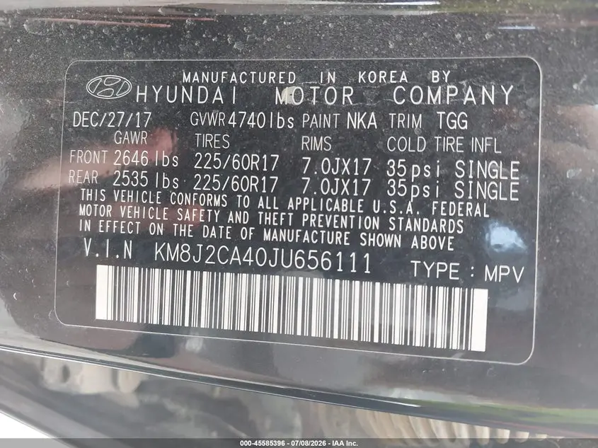 2018 HYUNDAI TUCSON SE