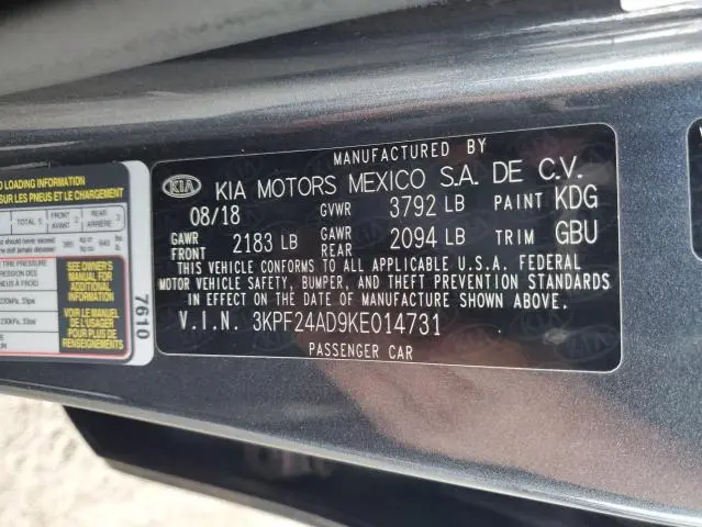 2019 KIA FORTE FE  
