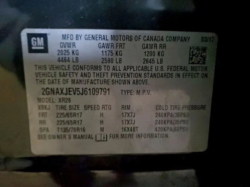 2018 CHEVROLET EQUINOX LT  