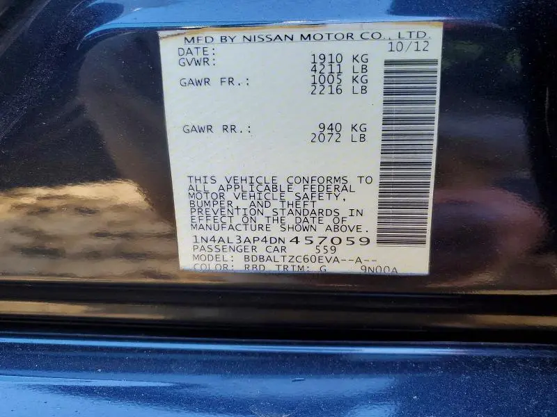 2013 NISSAN ALTIMA 2.5  