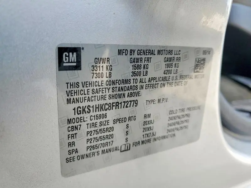 2015 GMC YUKON XL C1500 SLT  