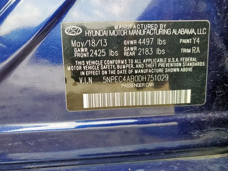 2013 HYUNDAI SONATA SE  