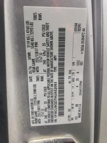 2017 FORD ESCAPE SE  