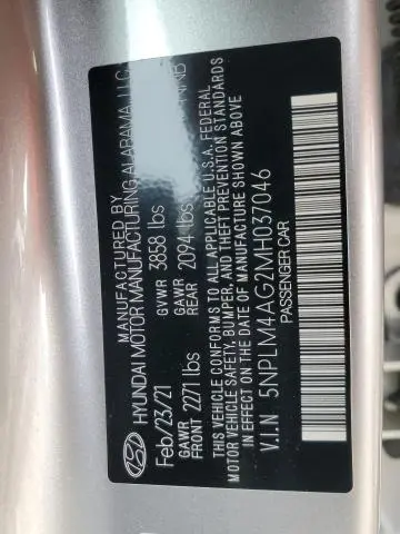 2021 HYUNDAI ELANTRA SEL  