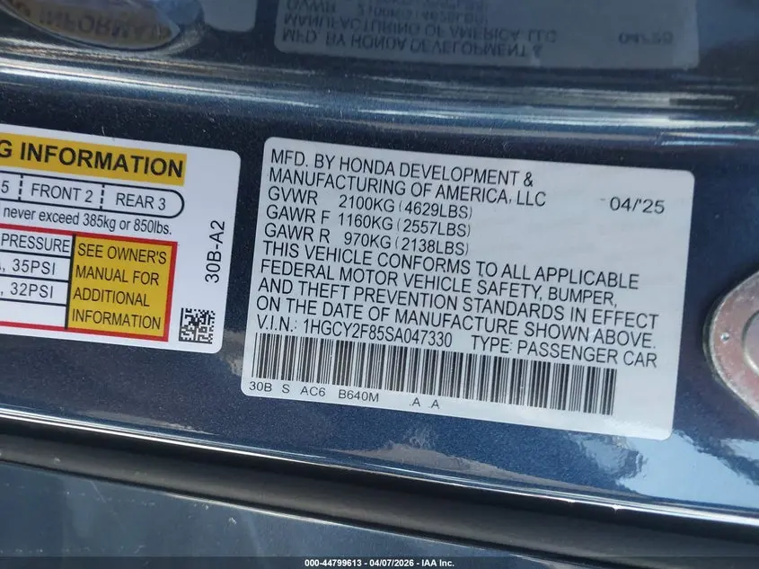 2025 HONDA ACCORD HYBRID TOURING