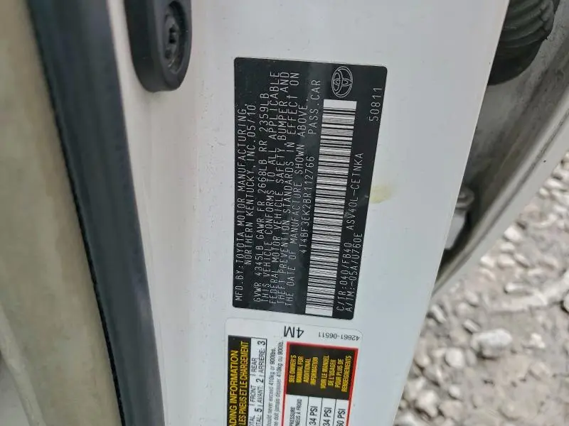 2011 TOYOTA CAMRY BASE  