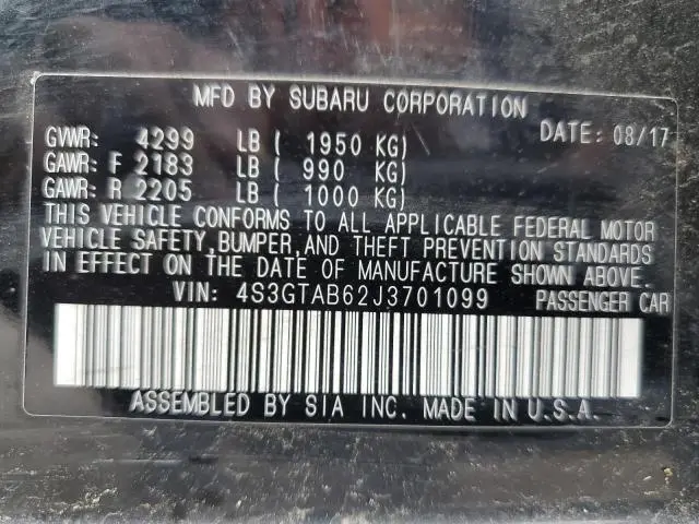 2018 SUBARU IMPREZA PREMIUM  
