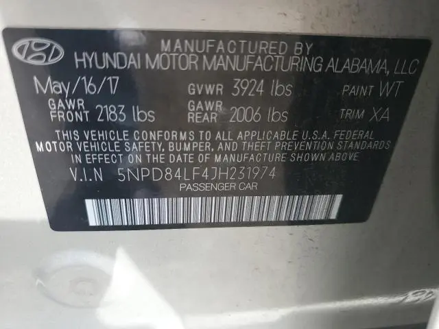 2018 HYUNDAI ELANTRA SEL  