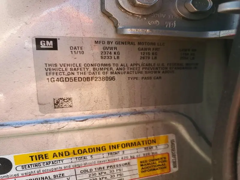 2011 BUICK LACROSSE CXL  