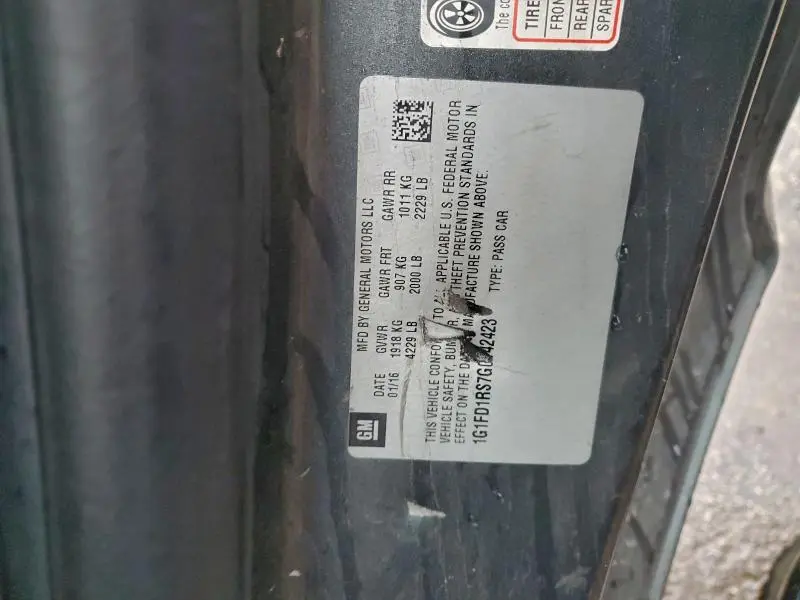 2016 CHEVROLET CAMARO   