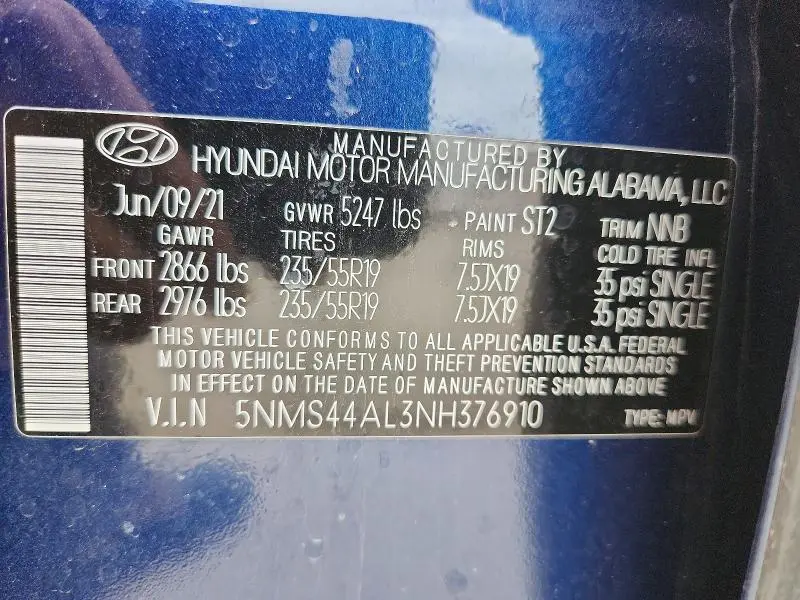 2022 HYUNDAI SANTA FE LIMITED  