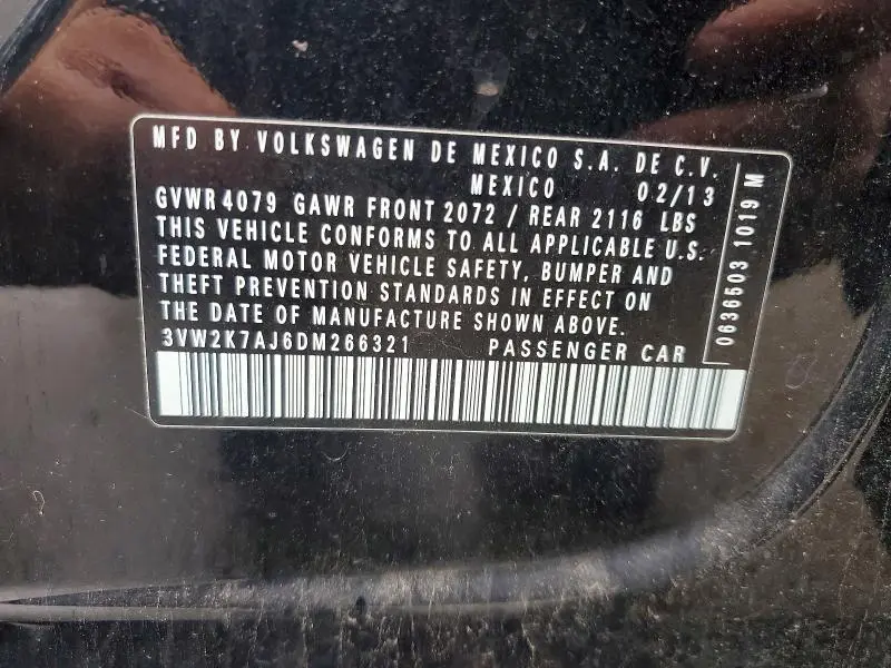 2013 VOLKSWAGEN JETTA BASE  