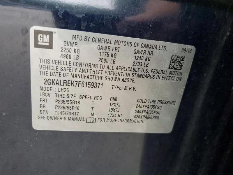 2015 GMC TERRAIN SLE 2  