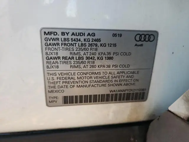 2019 AUDI Q5 PREMIUM