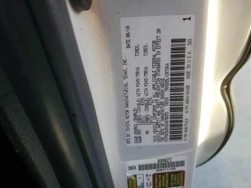 2016 TOYOTA TACOMA ACCESS CAB  