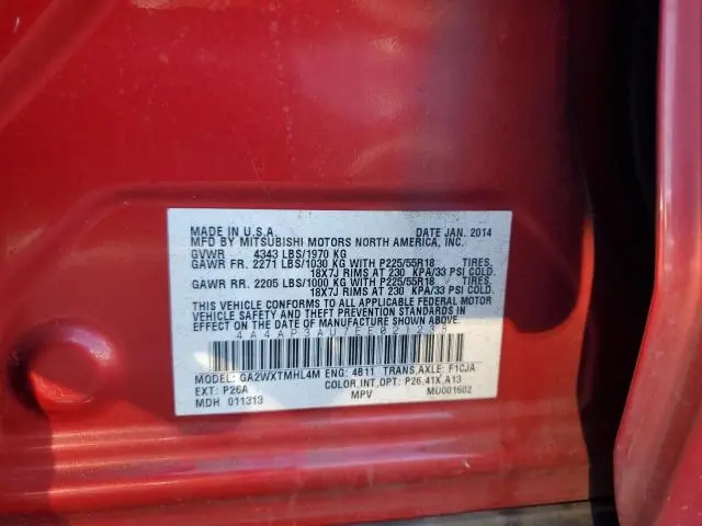 2014 MITSUBISHI OUTLANDER SPORT ES  