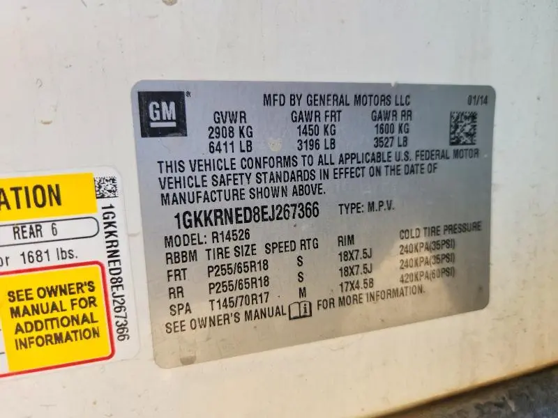 2014 GMC ACADIA SLE  