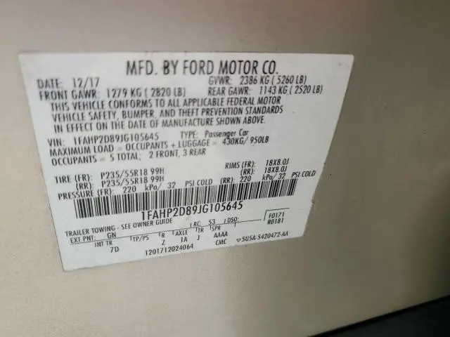 2018 FORD TAURUS SE  