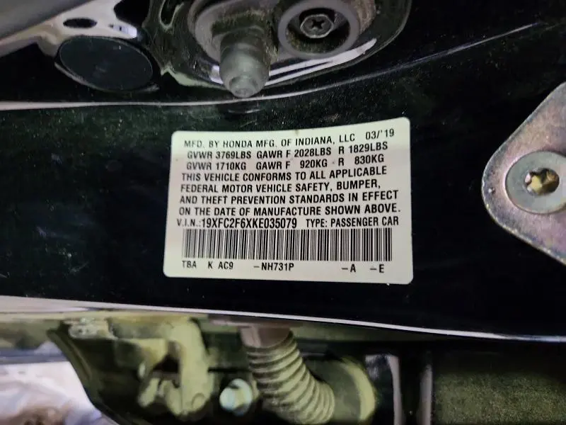 2019 HONDA CIVIC LX  