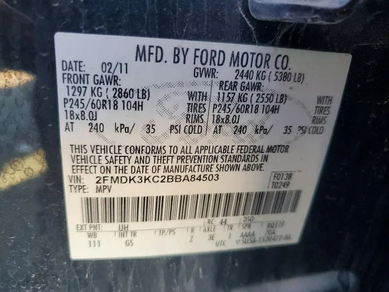 2011 FORD EDGE LIMITED  