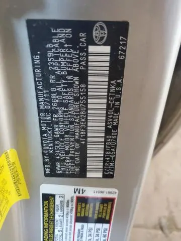 2011 TOYOTA CAMRY BASE  