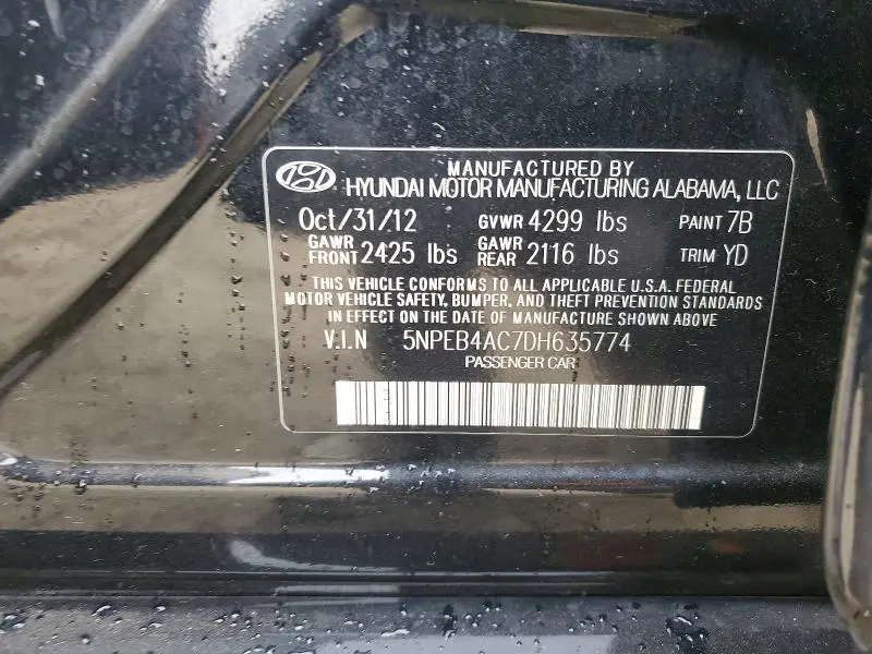 2013 HYUNDAI SONATA GLS  