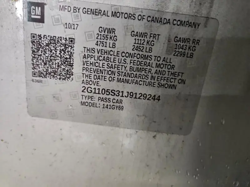 2018 CHEVROLET IMPALA LT  